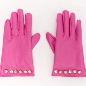 Amiee Lynn Accessories Leatherette Gloves with Sparkle Trim  16102